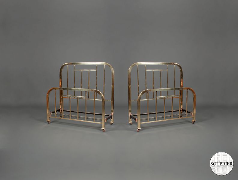 Two twin beds copper