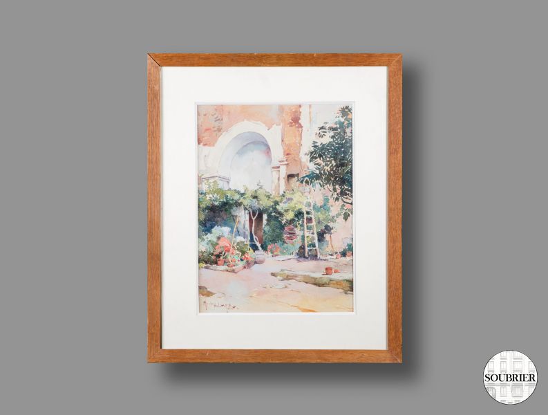 watercolor andalusian garden