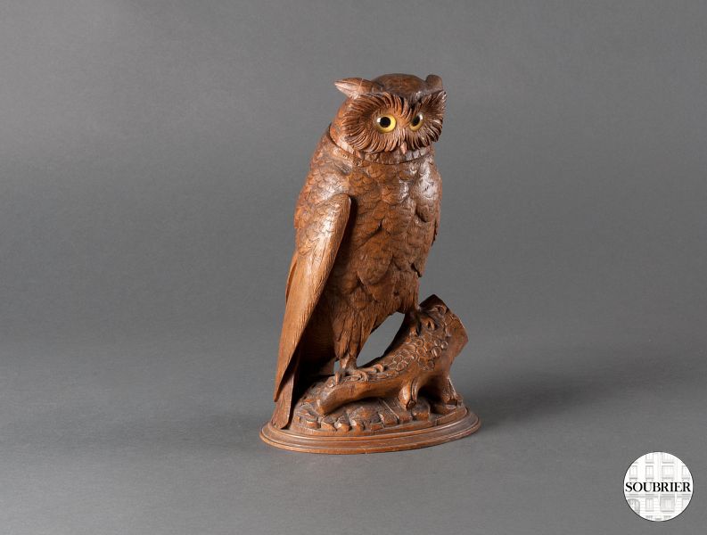 Carved wooden owl