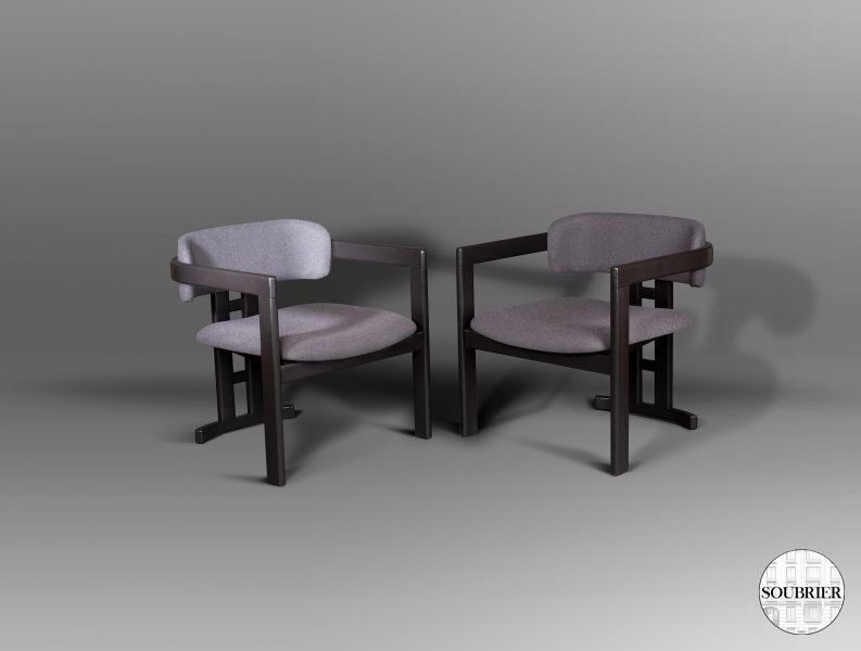 Pair of modern armchairs
