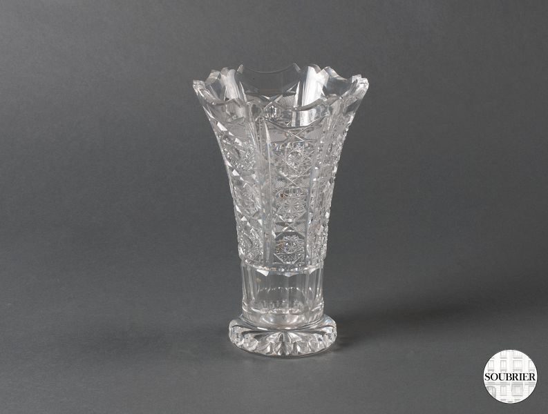 Cut crystal vase