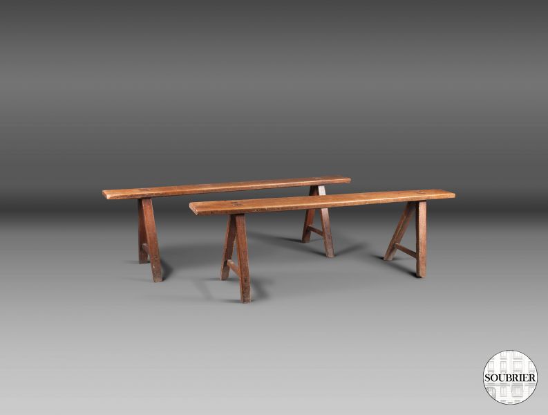 Pair of rustic benches