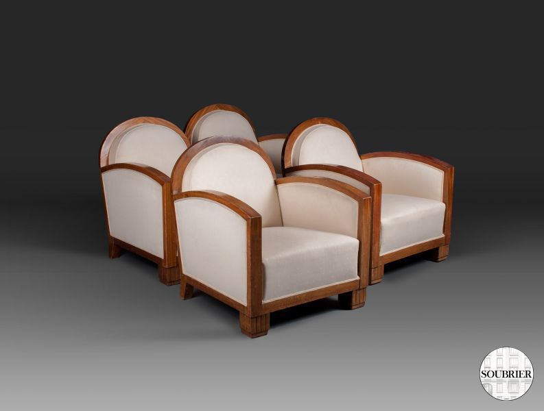 4 Art Deco armchairs