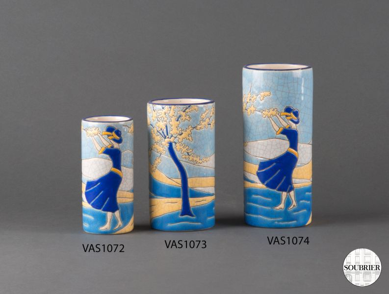 Apple-tree girl earthenware vases