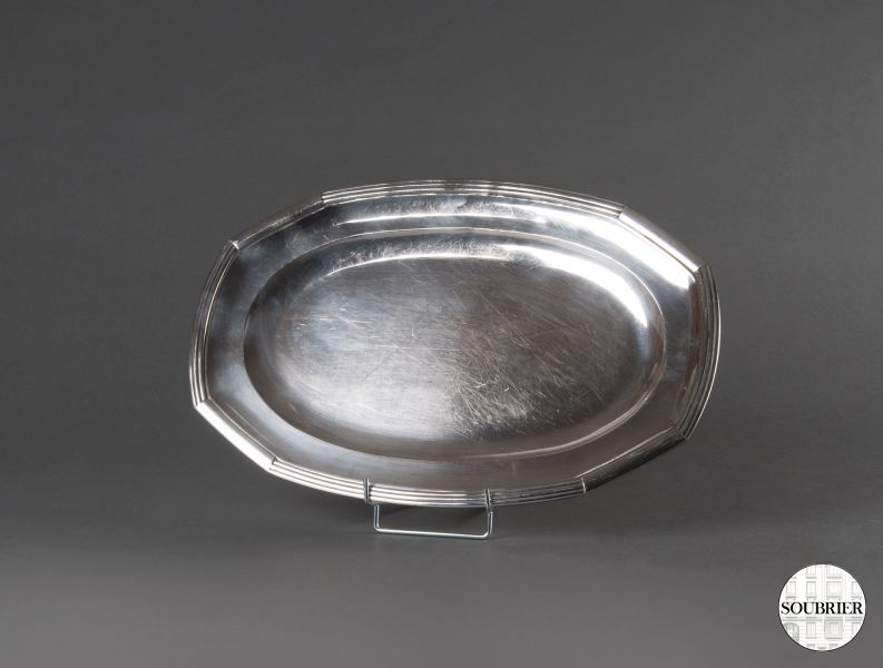 Silver-plated oval dish