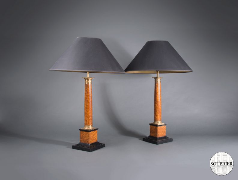 Pair of column lamps