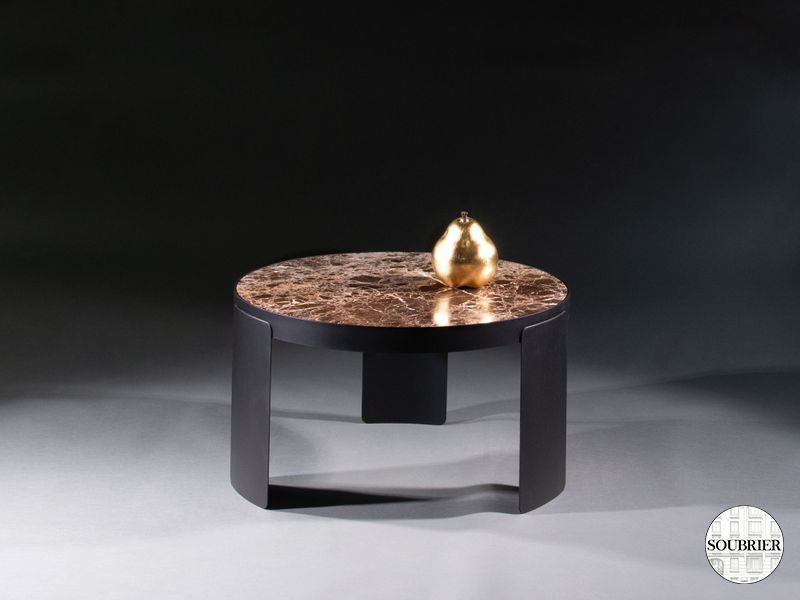 table basse ronde dessus marbre