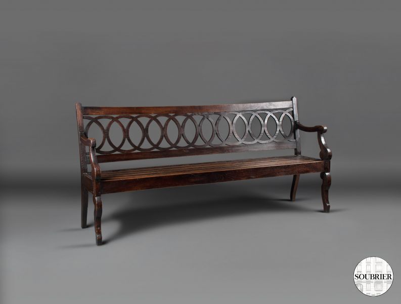 Dark wood bench