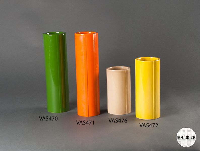 Vases cylindriques émaillés