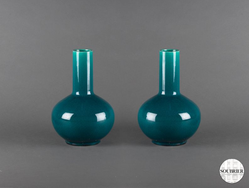 Vases boule col étroit émeraude