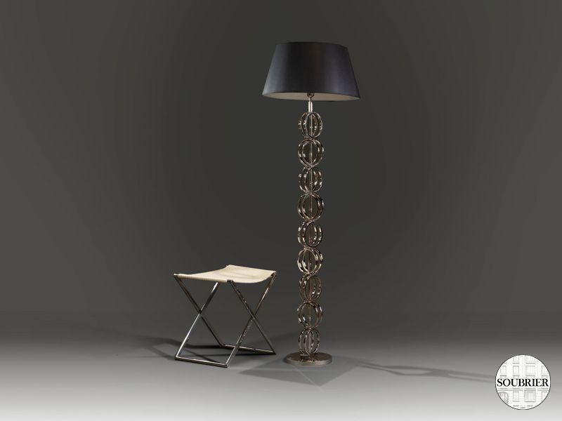 Lampadaire anneaux métal