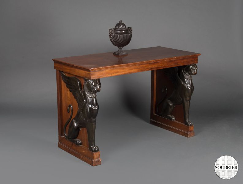 Sphinges mahogany console table