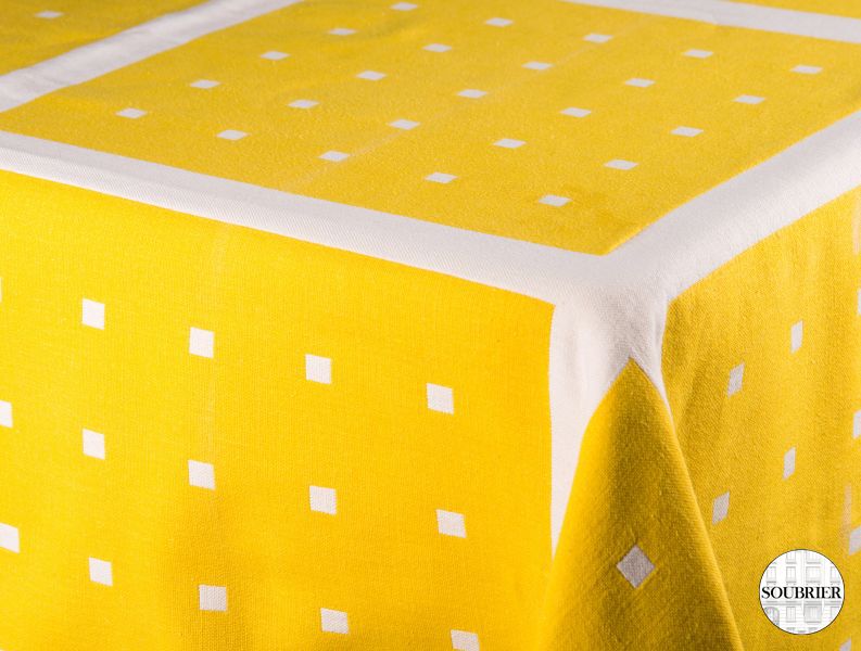 Yellow square tablecloth