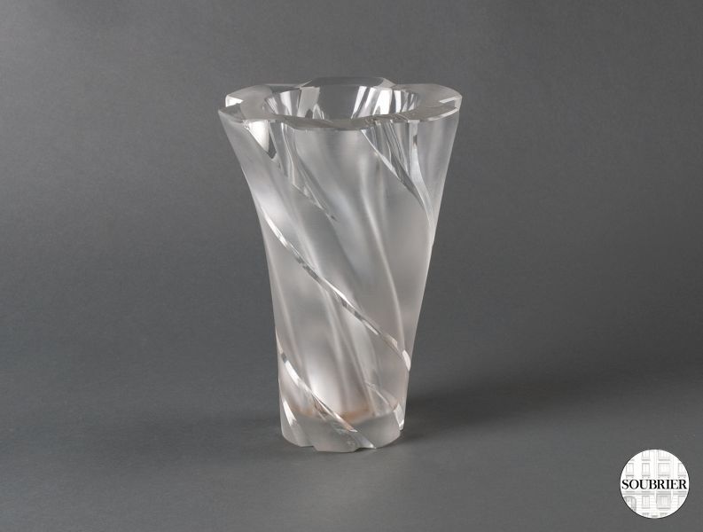Twisted crystal Daum vase