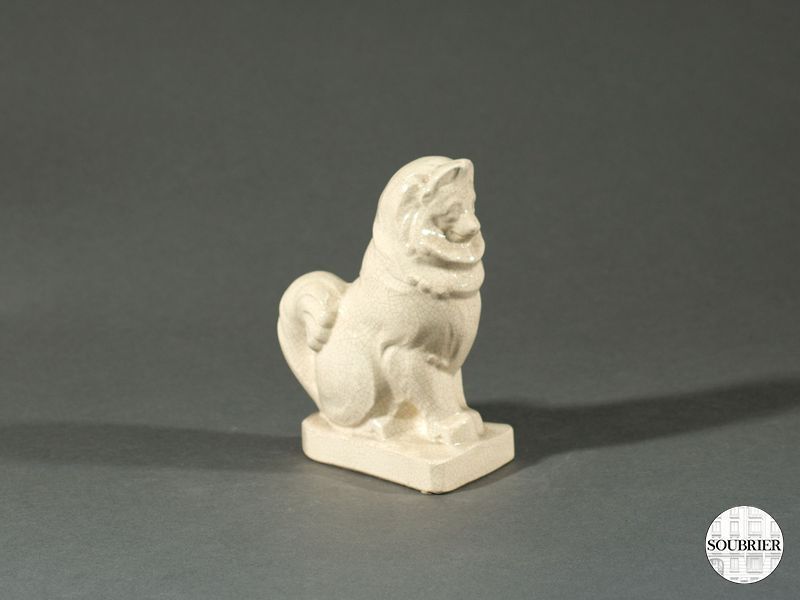 Lion céramique craqu