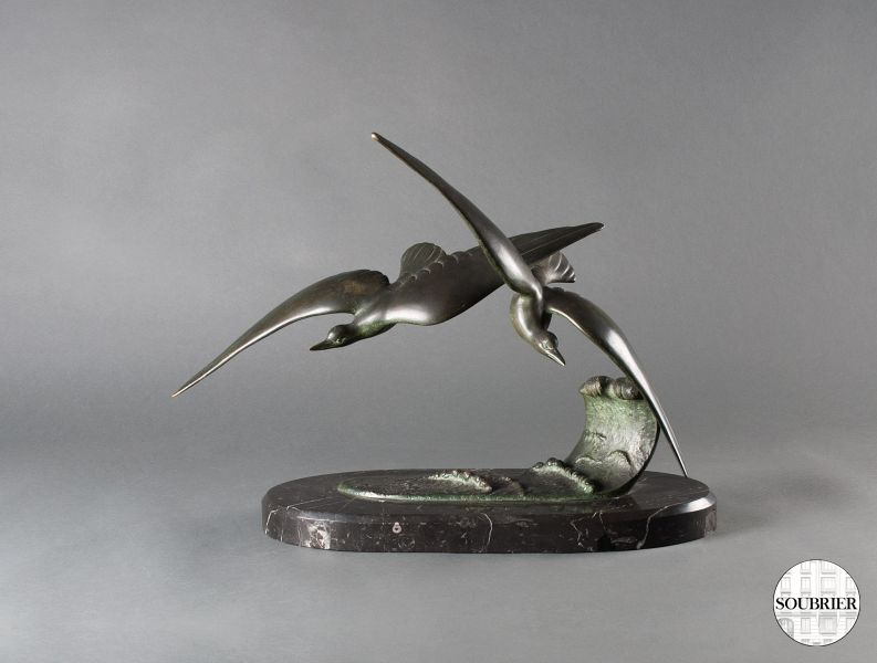 Bronze marble signed Melani