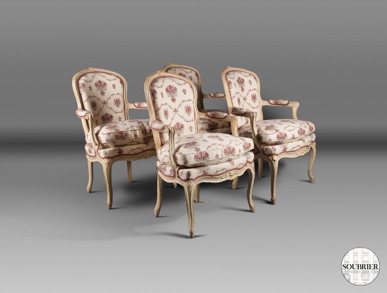 4 Louis XV armchairs