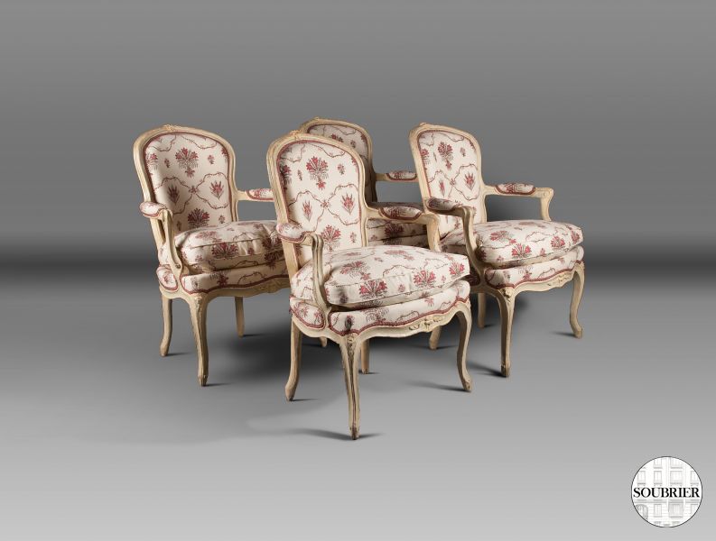 4 Fauteuils Louis XV