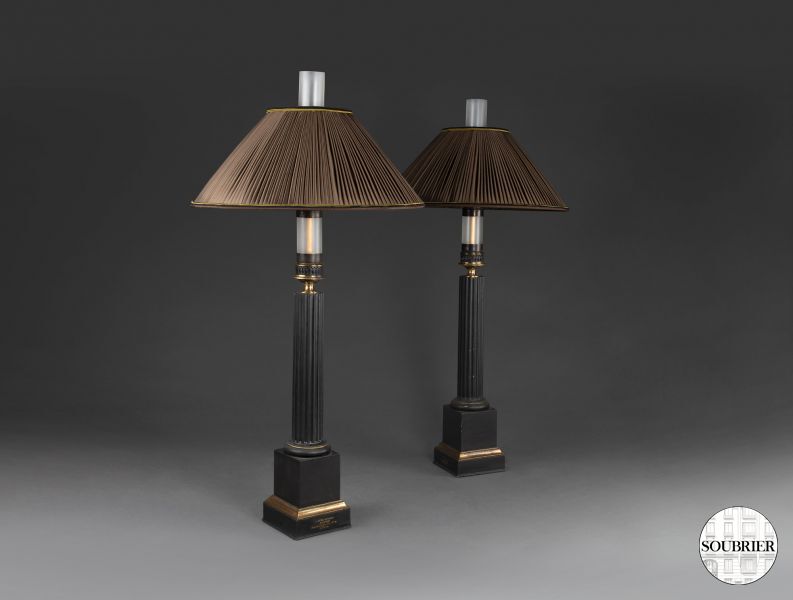 Pair of Carcel lamps