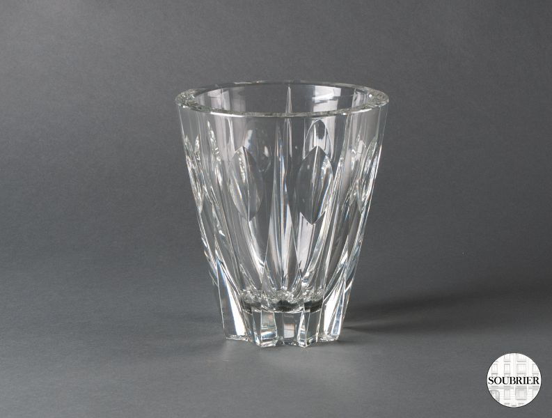 Heavy cut crystal vase