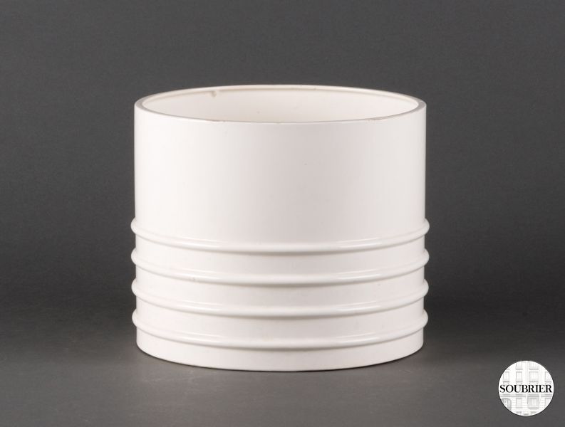 White earthenware planter