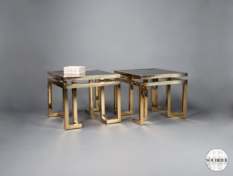Pair of gilt mirror coffee tables
