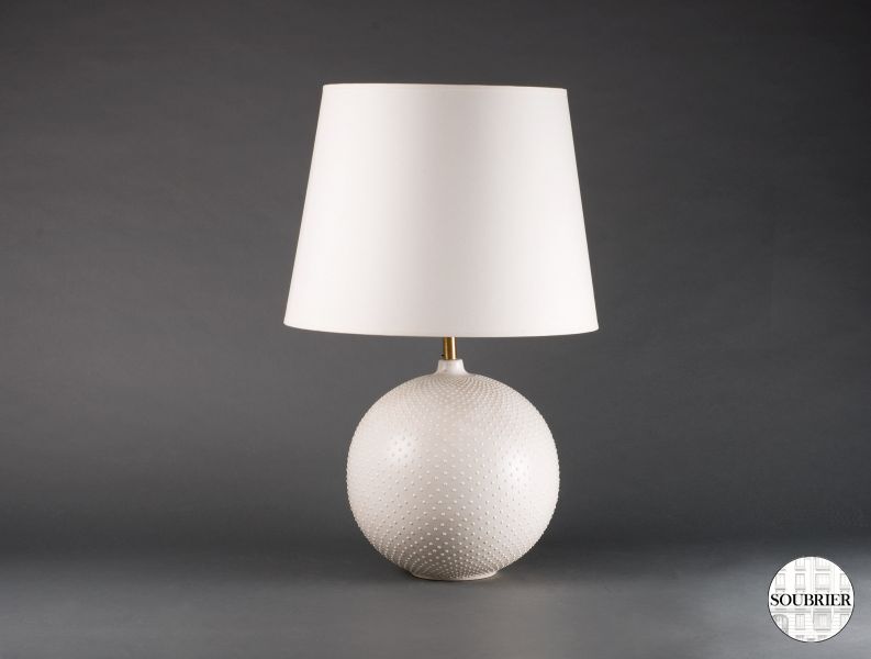 lampe blanche à pied boule - 75 cm 