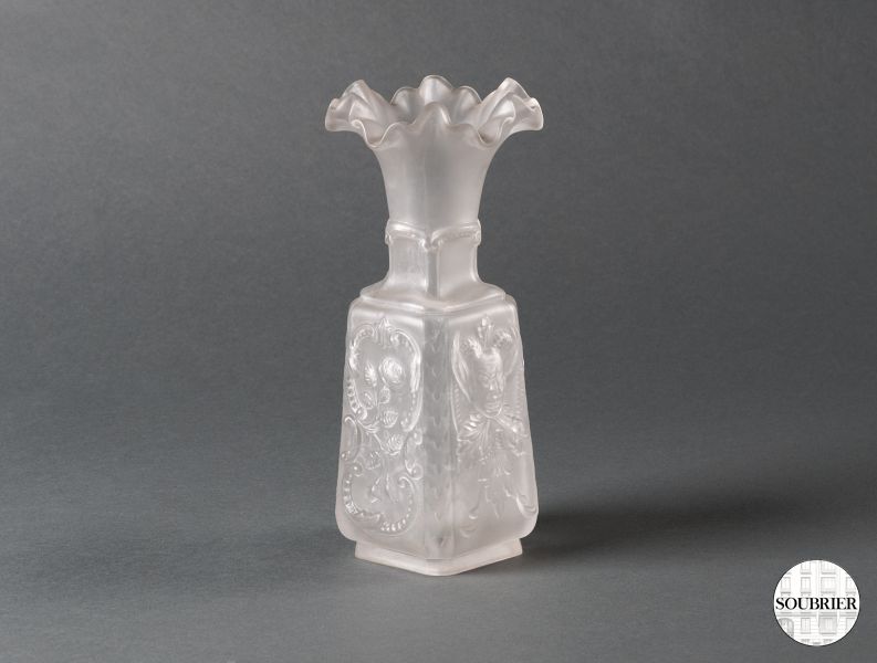 Square vase with horned head