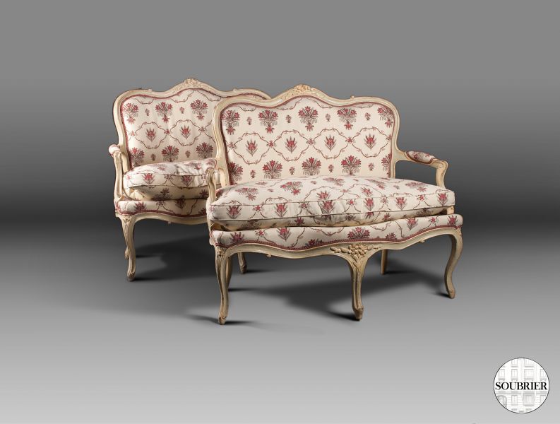 Pair of small Louis XV sofas