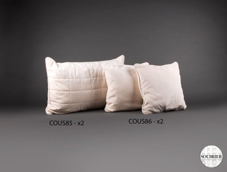 4 ivory velvet cushions