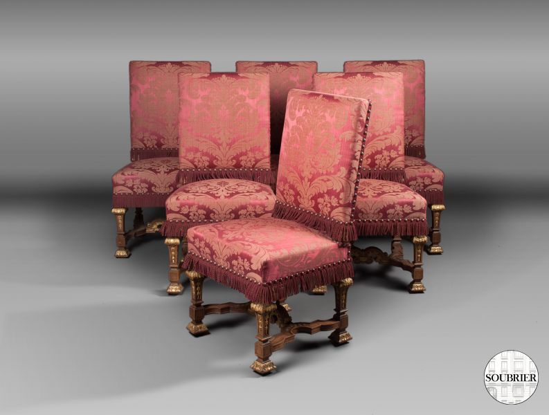6 chaises Louis XIV