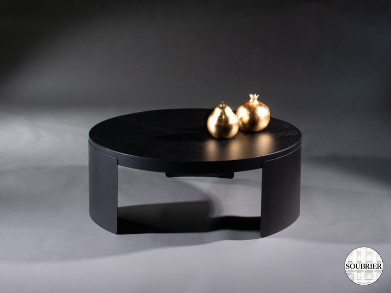 Table basse ronde noire