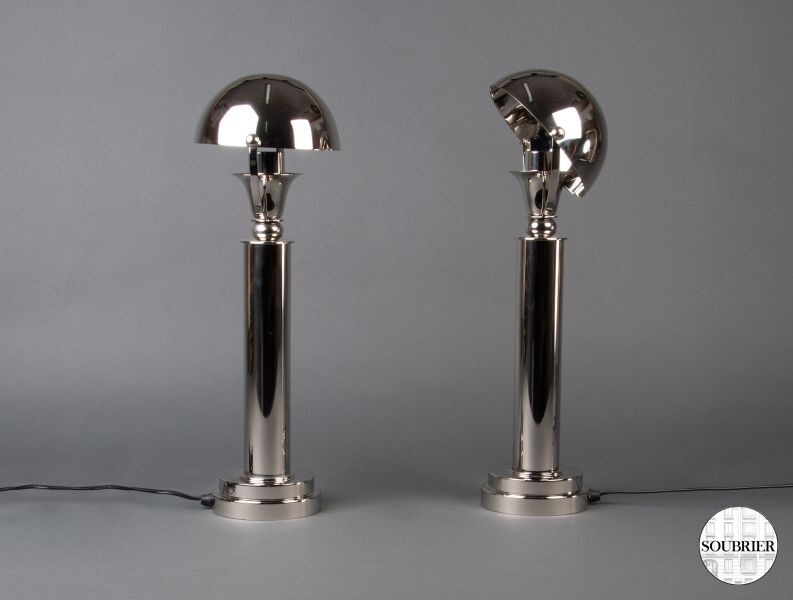 Pair of chromed lamps