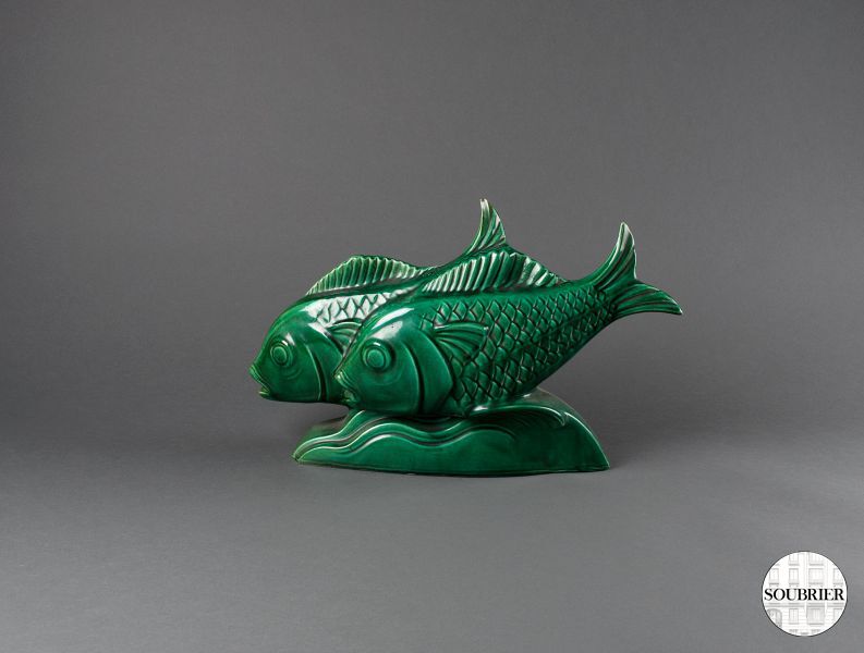 Poisson en faïence verte