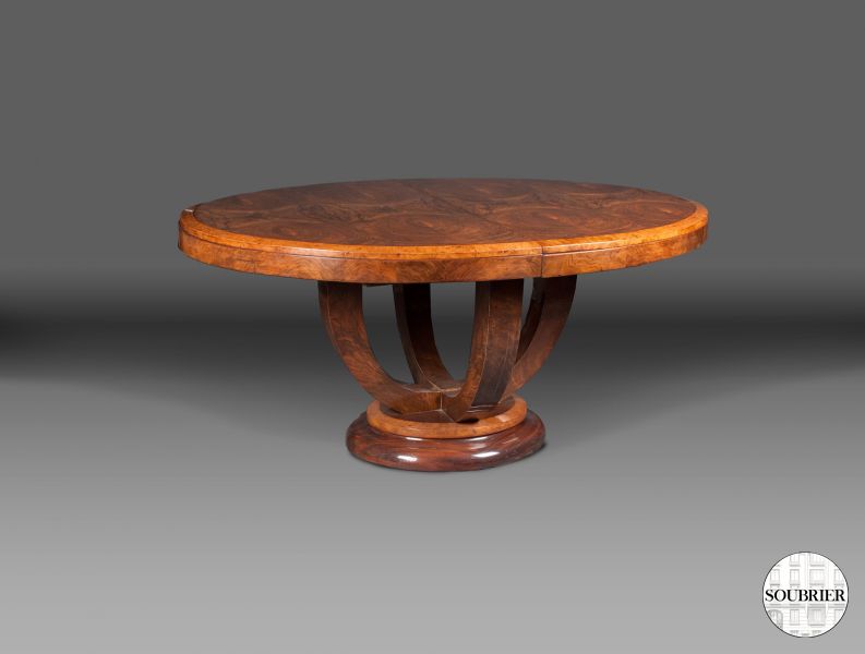 Oval burl mahogany table