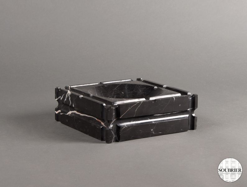 Black marble ashtray