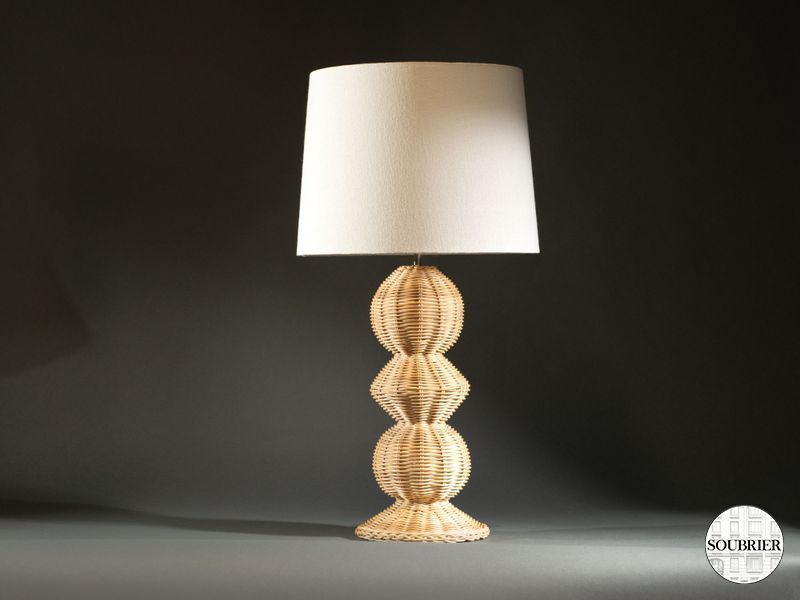 Lampe en rotin boulles