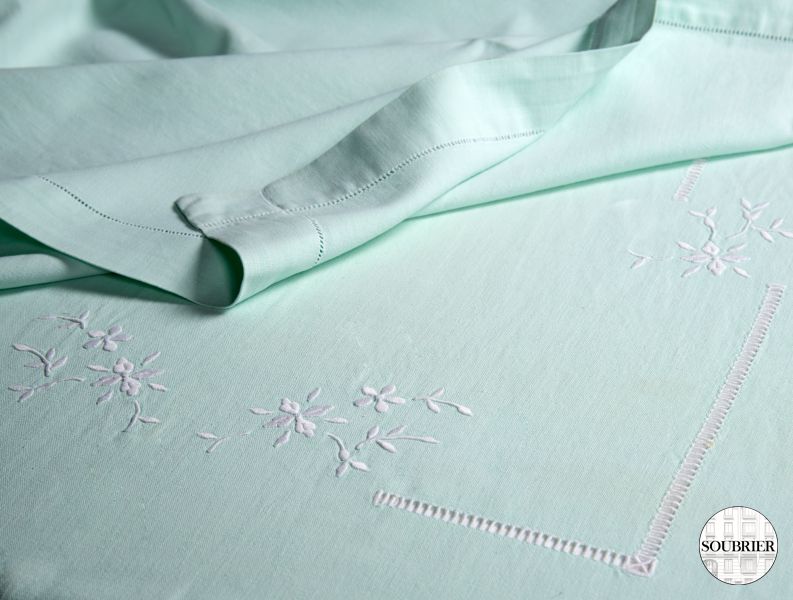 Aqua cotton tablecloth