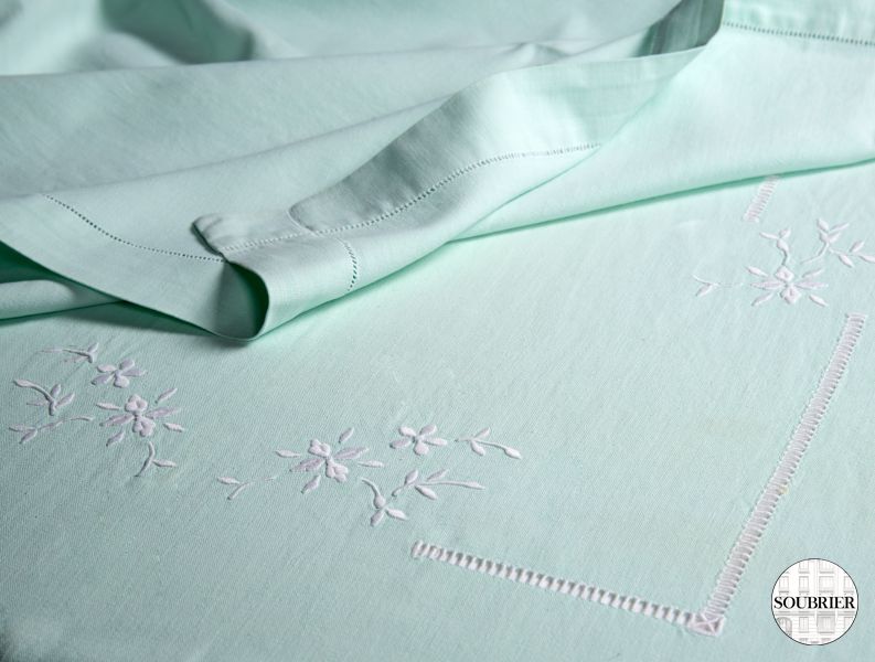 Nappe en coton vert d'eau