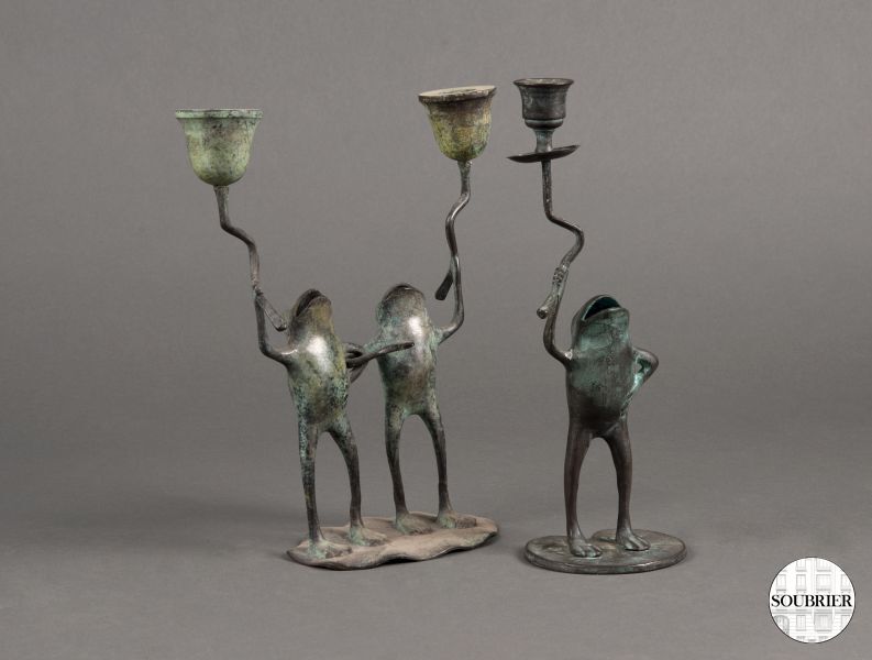 Frog candlesticks