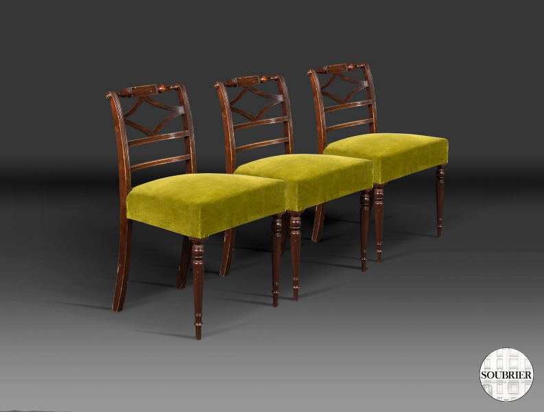 3 Chaises Regency grises