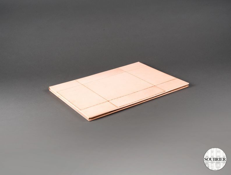 Light pink leather desk blotter