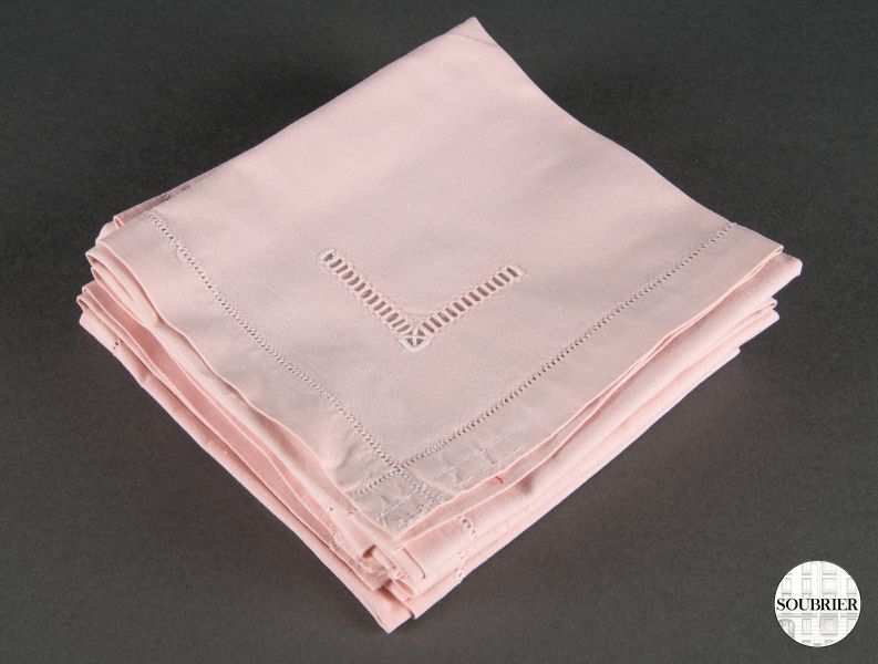 Serviettes en coton rose