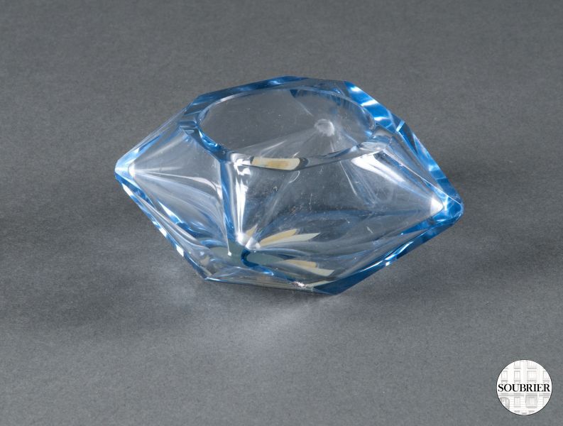 Blue glass ashtray