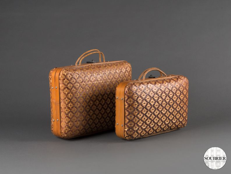 Wicker suitcases