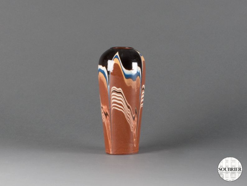 terra cotta enamelled vase