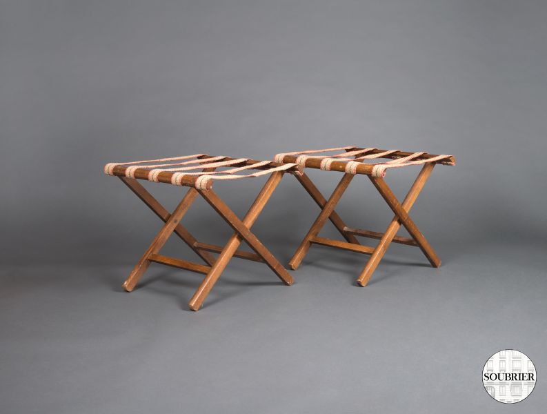 Pair of wood luggage racks