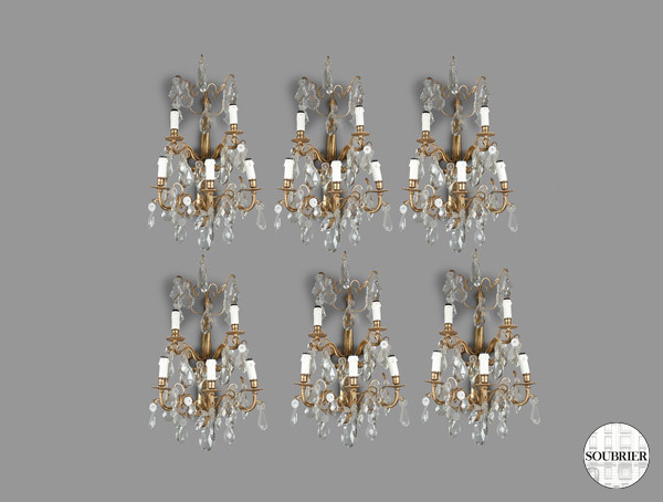 Six sconces Louis XV