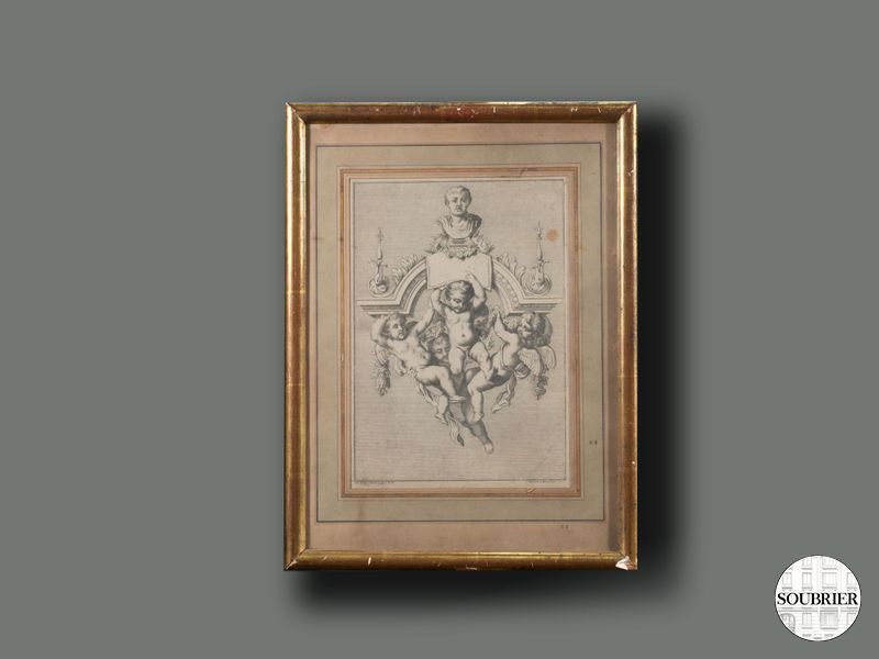 Gravure ancienne angelot