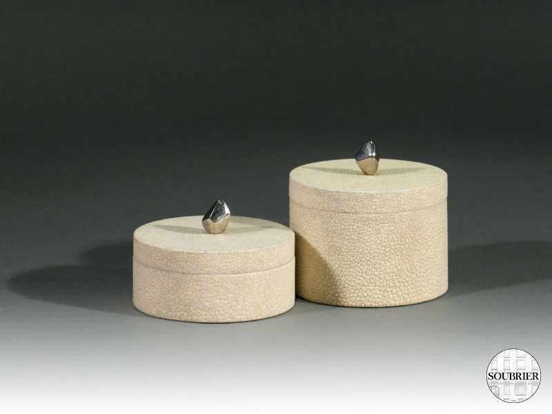 Coffret rond  en galuchat